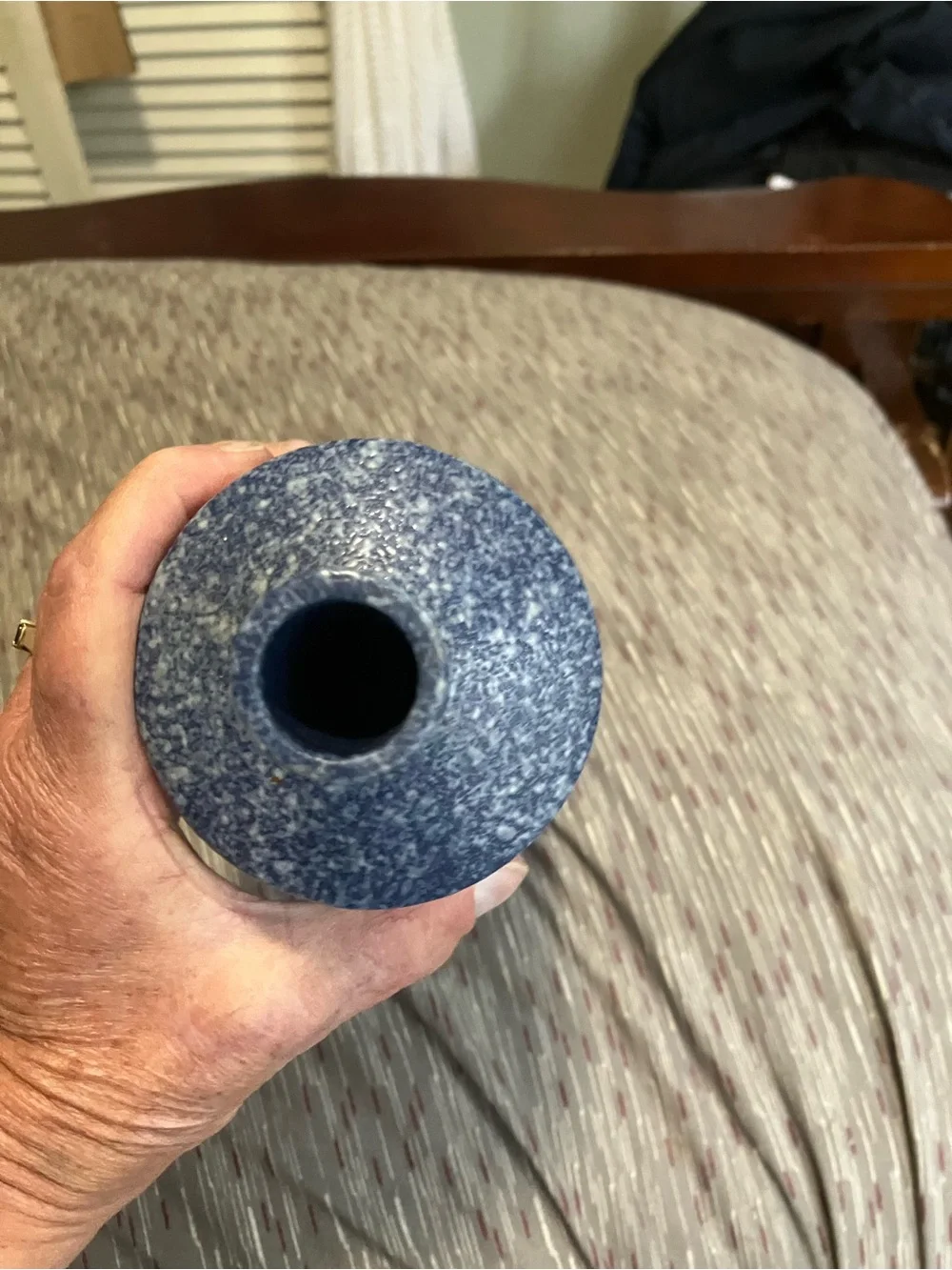 Williamsburg Virginia 18th Century Reproduction of Mottled Blue Pottery Bottle